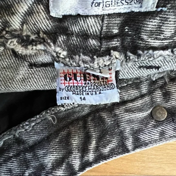 Vintage Guess Georges Marciano High Waist Cutoffs Gray Acid Wash Shorts Size 25 - Picture 6 of 6